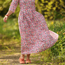 Robe Louisa manches 3/4 Coton floral impressionniste | Quintessence