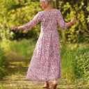 Robe Louisa manches 3/4 Coton floral impressionniste | Quintessence
