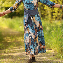 Robe Louisa manches 3/4 coton imprimé Bleu astral | Quintessence