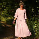 Robe Louisa manches 3/4 Coton rayures figues | Fabriqué en France | Quintessence