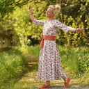 Robe Louisa manches 3/4 Coton roseraie sauvage | Quintessence