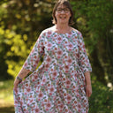 Robe Louisa manches 3/4 Coton roseraie sauvage | Quintessence
