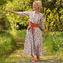 Robe Louisa manches 3/4 Coton roseraie sauvage | Quintessence