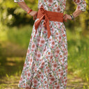 Robe Louisa manches 3/4 Coton roseraie sauvage | Quintessence