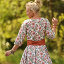 Robe Louisa manches 3/4 Coton roseraie sauvage | Quintessence