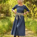 Robe Louisa manches 3/4 Jean de coton bleu | Quintessence