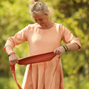 Robe Louisa manches 3/4 Lin abricot | Quintessence