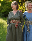 Robe Louisa manches 3/4 Lin chiné denim | Quintessence