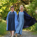 Robe Louisa manches 3/4 Lin chiné denim | Quintessence