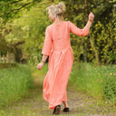 Robe Louisa manches 3/4 Lin chiné orange pep's | Quintessence