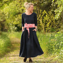 Robe Louisa manches 3/4 Lin marine | Quintessence