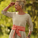 Robe Louisa manches 3/4 Lin naturel | Quintessence