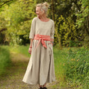 Robe Louisa manches 3/4 Lin naturel | Quintessence
