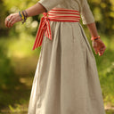 Robe Louisa manches 3/4 Lin naturel | Quintessence