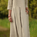 Robe Louisa manches 3/4 Lin naturel | Quintessence