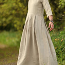 Robe Louisa manches 3/4 Lin naturel | Quintessence