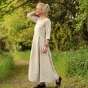 Robe Louisa manches 3/4 Lin naturel | Quintessence