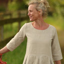Robe Louisa manches 3/4 Lin naturel | Quintessence