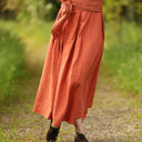 Robe Louisa manches 3/4 Lin terre cuite | Quintessence
