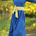 Robe Louisa manches 3/4 Seersucker de coton bleu majorelle | Quintessence