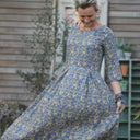 Robe Louisa manches 3/4 viscose Fleurs du Soleil - Quintessence