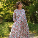 Robe Louisa manches 3/4 – Viscose/lin orange crépuscule - Quintessence