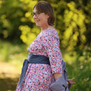 Robe Louisa manches 3/4 – Viscose/lin orange crépuscule - Quintessence