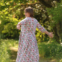 Robe Louisa manches 3/4 – Viscose/lin orange crépuscule - Quintessence