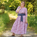 Robe Louisa manches 3/4 – Viscose/lin orange crépuscule - Quintessence