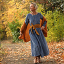 Robe Louisa - velours côtelé bleu officier - Quintessence