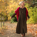 Robe Louisa - velours côtelé moka - Quintessence