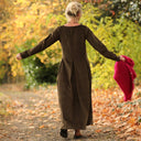 Robe Louisa - velours côtelé moka - Quintessence