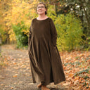 Robe Louisa - velours côtelé moka - Quintessence