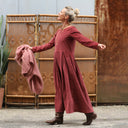 Robe Louisa - velours côtelé terracotta - Quintessence