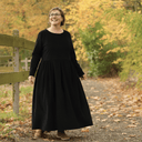 Robe Louisa - velours milleraies noir - Quintessence