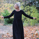 Robe Louisa - velours milleraies noir - Quintessence