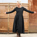 Robe Louisa - velours milleraies noir - Quintessence