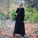 Robe Louisa - velours milleraies noir - Quintessence