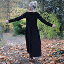 Robe Louisa - velours milleraies noir - Quintessence