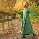 Robe Louisa - velours milleraies vert pomme - Quintessence