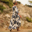 Robe Louisa viscose bouquet nuit - Quintessence