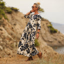 Robe Louisa viscose bouquet nuit - Quintessence