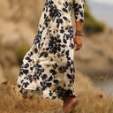 Robe Louisa viscose bouquet nuit - Quintessence