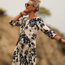 Robe Louisa viscose bouquet nuit - Quintessence