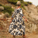 Robe Louisa viscose bouquet nuit - Quintessence