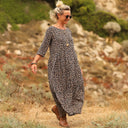 Robe Louisa viscose fleurettes dorées - Quintessence