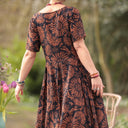 Robe Louisa - Viscose fleurie camel - Quintessence