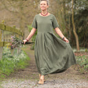 Robe Louisa - Viscose/lin kaki - Quintessence