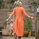 Robe Louisette - double gaze de coton carreaux orange/ocre - Quintessence