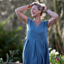 Robe Louison - lin bleu navy - Quintessence